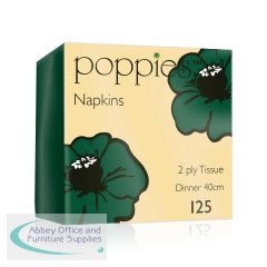 Poppies 2-Ply Napkins 4 Fold 40cm Forest Green (Pack of 2000) 4024FG/CASE