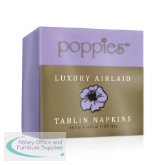 Poppies Tablin Napkins 4 Fold 40cm Lilac (Pack of 500) 4044LC