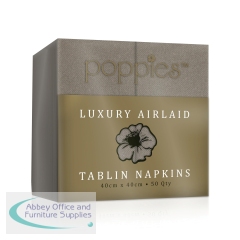 Poppies Tablin Napkins 8 Fold 40cm Mocha (Pack of 500) 4048MO