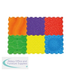 Massage Puzzle Textured Floor Tiles Indoor/Outdoor Use Assorted Bright Colours (Pack of 6) TEXMP6-BR