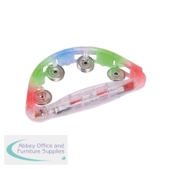 Flashing LED Light Up Tambourine Plastic Large STAM