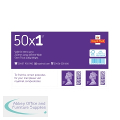 Royal Mail First Class Postage Stamp Sheet (Pack of 50) BBS1