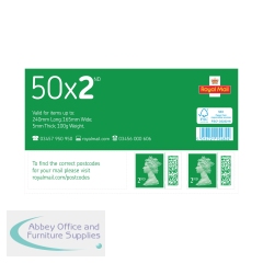 Royal Mail Second Class Postage Stamp Sheet (Pack of 50) BBS2