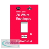 Postpak C5 Peel and Seal White 90gsm 10 Packs of 20 (200 Pack) Envelopes 9730613