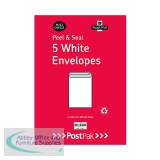Postpak C4 Peel and Seal White 90gsm 40 Packs of 5 Envelopes 9731232