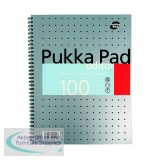 Pukka Pad Ruled Metallic Wirebound Editor Notepad 100 Pages A4 Silver (3 Pack) EM003