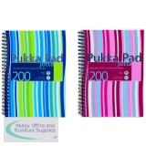 Pukka Pad Stripes Polypropylene Wirebound Jotta Notebook 200 Pages A5 Blue/Pink (3 Pack) JP021