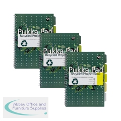 Pukka Pad Recycled Project Book A4 Green (Pack of 3) 6050-REC