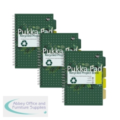 Pukka Pad Recycled Project Book B5 Green (Pack of 3) 6052-REC