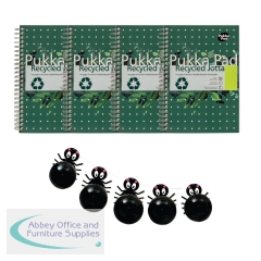 Pukka Recycled Wirebound Notebook A4 (Pack of 3) + FOC Halloween Spider Balloon Garland