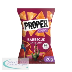 Proper Chips Lentil Chips Barbecue 20g (Pack of 24) 12296