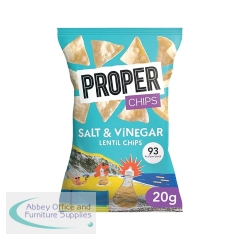 Proper Chips Lentil Chips Salt and Vinegar 20g (Pack of 24) 12372
