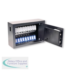 Pavo High Security Advanced Steel Key Cabinet 20 Key Capacity Dark Grey DFLHPA421