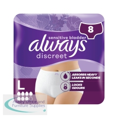 Always Discreet Pants Large Plus (Pack of 8) C005785