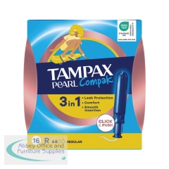 Tampax Compak Pearl Applicator Tampons Regular x16 (Pack of 8) C012299