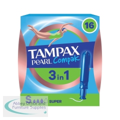 Tampax Compak Pearl Super x16 Applicator Tampons (Pack of 8) C012301