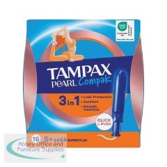 Tampax Compak Pearl Applicator Tampons Super Plus x16 Tampons (Pack of 8) C012300