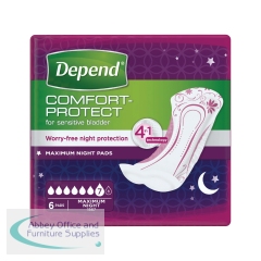 Depend Comfort Protect Maximum Night Pads (Pack of 6) C011337