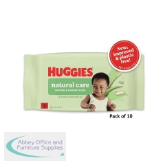 Huggies Natural Care Plastic Free Baby Wipes 48 Wipes (Pack of 10) C011362