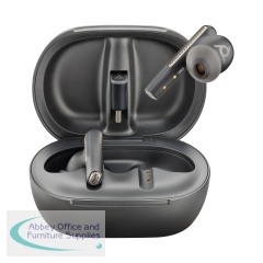 Poly Voyager Free 60+ UC Carbon Black Earbuds +BT700 USB-C Adapter +Touchscreen Charge Case 7Y8G4AA