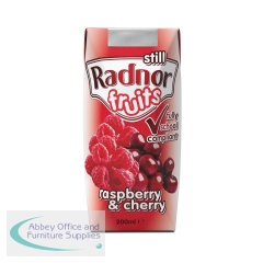 Radnor Fruits Raspberry + Cherry Tetra Pack 200ml (Pack of 24) T-RF20STRC/24