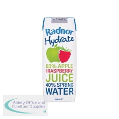 Radnor Hills Hydrate Water Tetra Pak Apple and Raspberry 250ml (Pack of 12) T-RH25AR/24