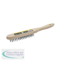 Rolson 4 Row Wire Brush with Wood Handle (Pack of 12) 42849