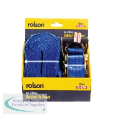 Rolson Heavy Duty Ratchet Tie Down 38mmx6m (Pack of 8) 44232