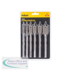 Rolson 6 Piece Flat Wood Drill Bit Set (Pack of 20) 48523