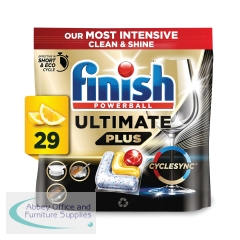 Finish Ultimate Plus AIO Dishwasher Tablets Lemon Sparkle (Pack of 29) 3311945