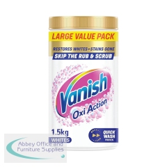Vanish Oxi Action Crystal Powder White Tub 1.5kg (Pack of 6) GB-A11