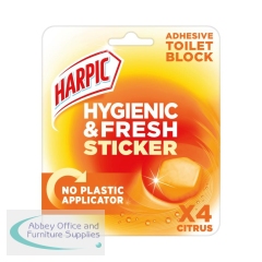 Harpic Hygienic Fresh Sticker Adhesive Toilet Block Citrus (Pack of 6) 3275286