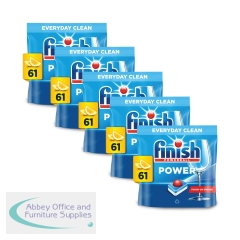 Finish Power All In One Dishwasher Tablets Lemon x61 Tabs Pack of 5 3311081CASE
