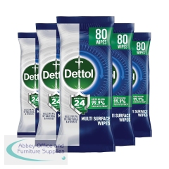 Dettol Bio Surface Wipes Fresh 80 wipes (Pack of 5) GB-T0Z