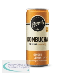Remedy Kombucha Ginger Lemon 250ml Can (Pack of 12) 20251C12005