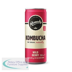 Remedy Kombucha Wild Berry 250ml Can (Pack of 12) 20251C12026