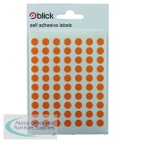 Blick Coloured Labels in Bags Round 8mm Dia 490 Per Bag Orange (9800 Pack) RS002857