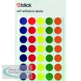 Blick Coloured Labels in Bags Round 13mm Dia 140 Per Bag Assorted (Pack of 2800) RS004950