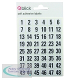 Blick White/Black 00-99 Labels 7mm x 13mm (2880 Pack) RS016250