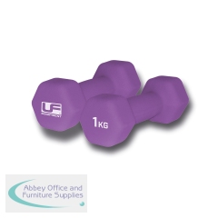 Urban Fitness Neoprene Dumbbell 1kg Purple (Pack of 2) UFW031