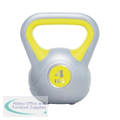 Urban Fitness Powder Coated Cast Iron Kettlebell 4kg Yellow UFW0804