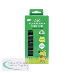 Tidyz Pocket Pack Fragranced Doggy Bag with Tie Handles (Pack of 12) 548612