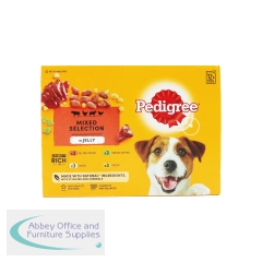 Pedigree Adult Wet Dog Food in Jelly Mixed Selection 100g Pouches (Pack of 12) 545402