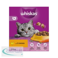 Whiskas 1+ Cat Complete Dry with Chicken 800g (Pack of 5) 481359