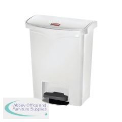 Rubbermaid Slim Jim Pedal Bin 30 Litres White 1883555