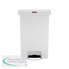 Rubbermaid Slim Jim Pedal Bin Step On Resin 90 Litres White 1883561