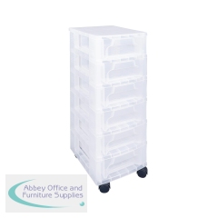 Really Useful Slimline 6 Drawer Storage Tower 3.5 Litre Clear/Clear ST6x3.5C