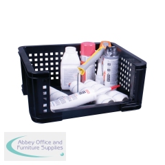Really Useful Open Fronted Crate 18 Litre Black 18OFC-BK
