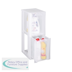 Really Useful Slimline 2 Drawer Storage Tower 11.5 Litre Clear/Clear ST2x11.5C