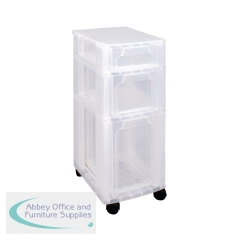 Really Useful Slimline 3 Drawer Storage Tower Clear/Clear ST3.5x6x11.5C